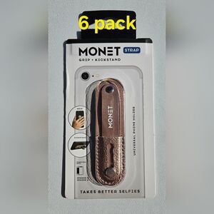 6 Pack Rose Gold Monet Smartphone Strap/Grip/Kickstand-New in Factory Sealed Box